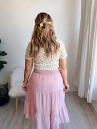 Blush Meadow Tiered Maxi Skirt