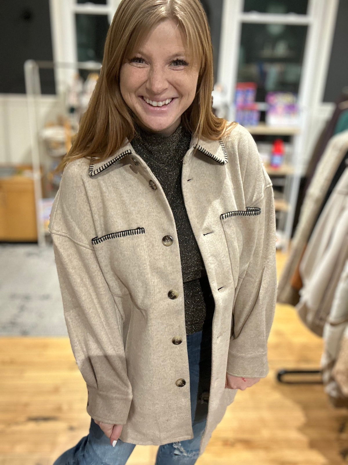 Cozy Taupe Oversized Jacket