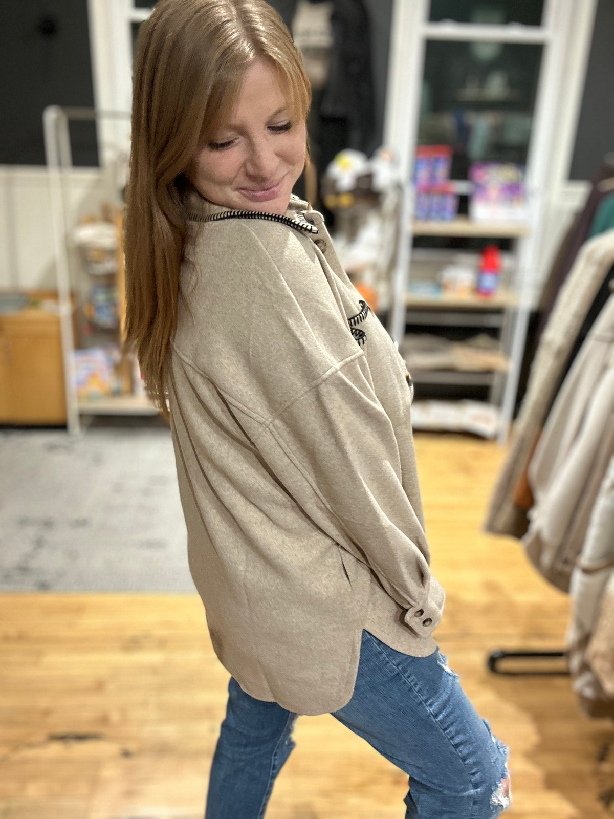 Cozy Taupe Oversized Jacket