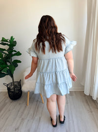 Acid Wash Denim Button Up Dress