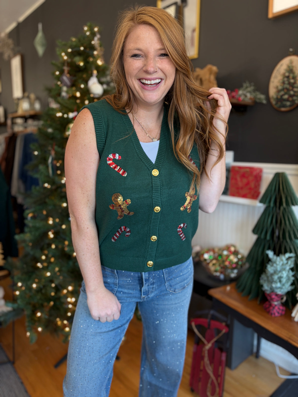 Holiday Lane Sparkle Sweater Vest