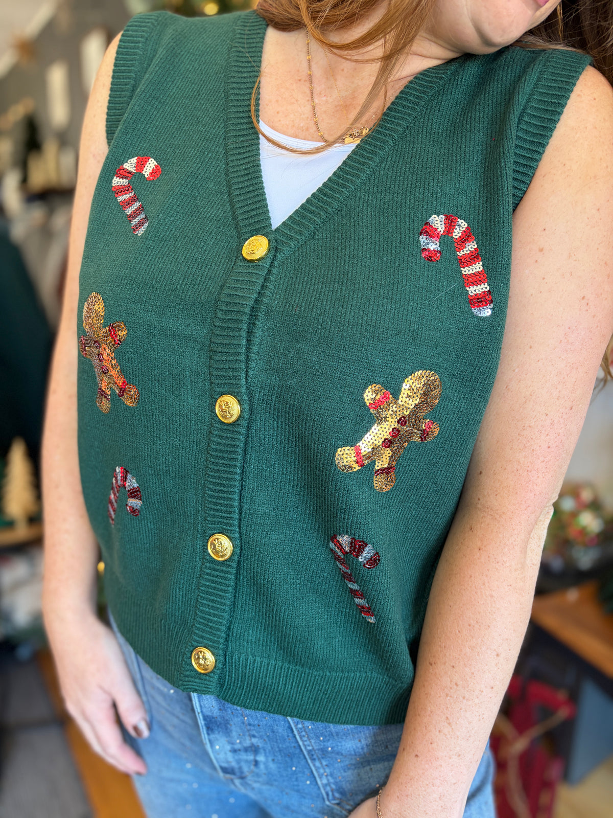 Holiday Lane Sparkle Sweater Vest