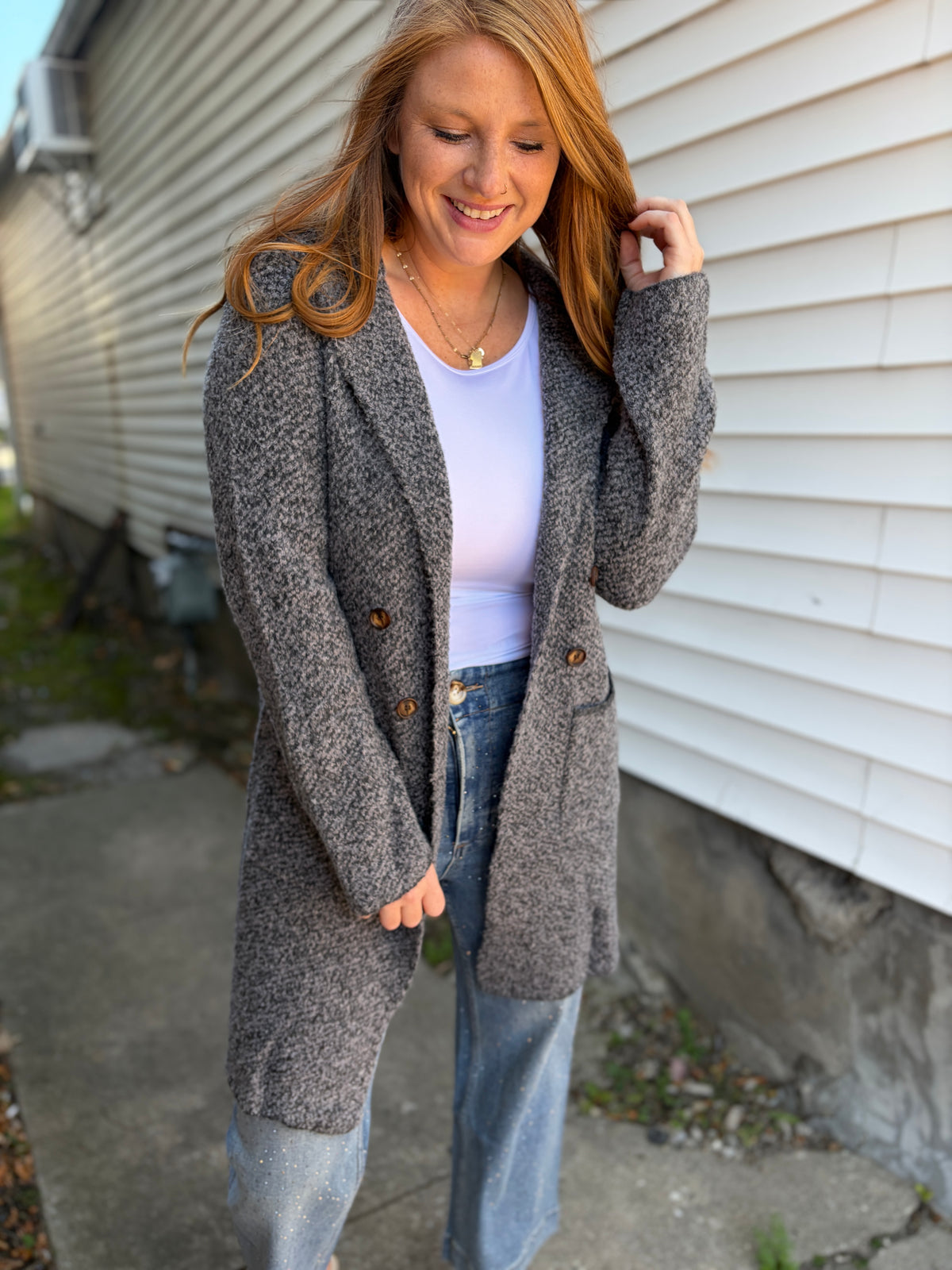 Charcoal Sweater Cardigan