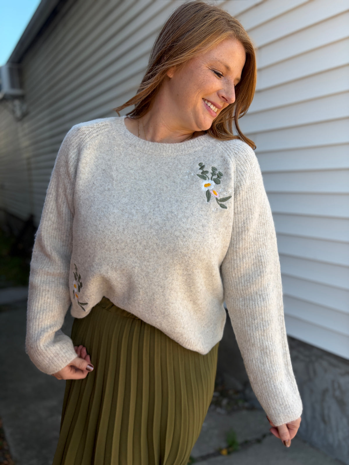 Faye Floral Embroidered Sweater