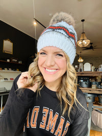 Orange & White Pom Hat