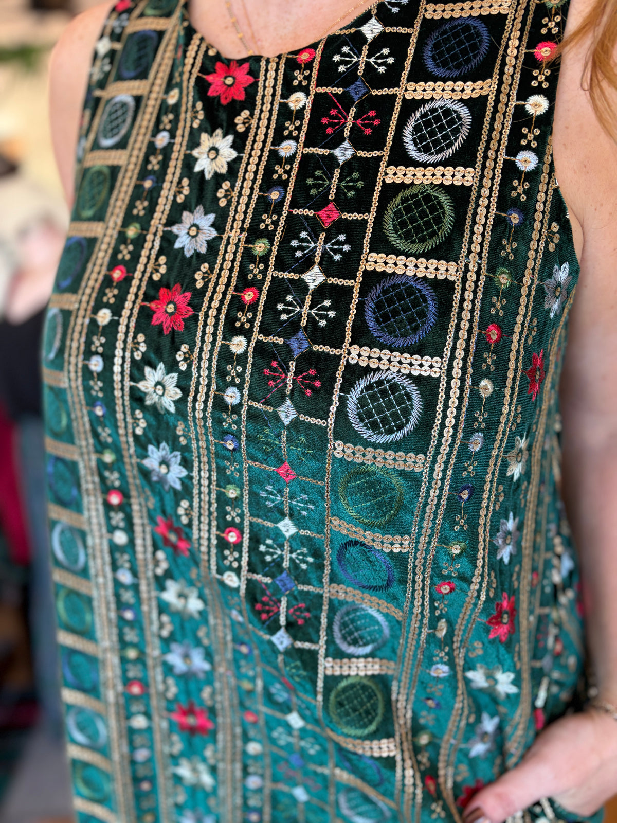 Noel Embroidered Sleeveless Dress