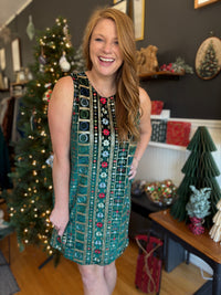 Noel Embroidered Sleeveless Dress