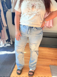 Distressed Wide Leg Jeans