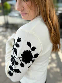 Black Floral Knit Sweater
