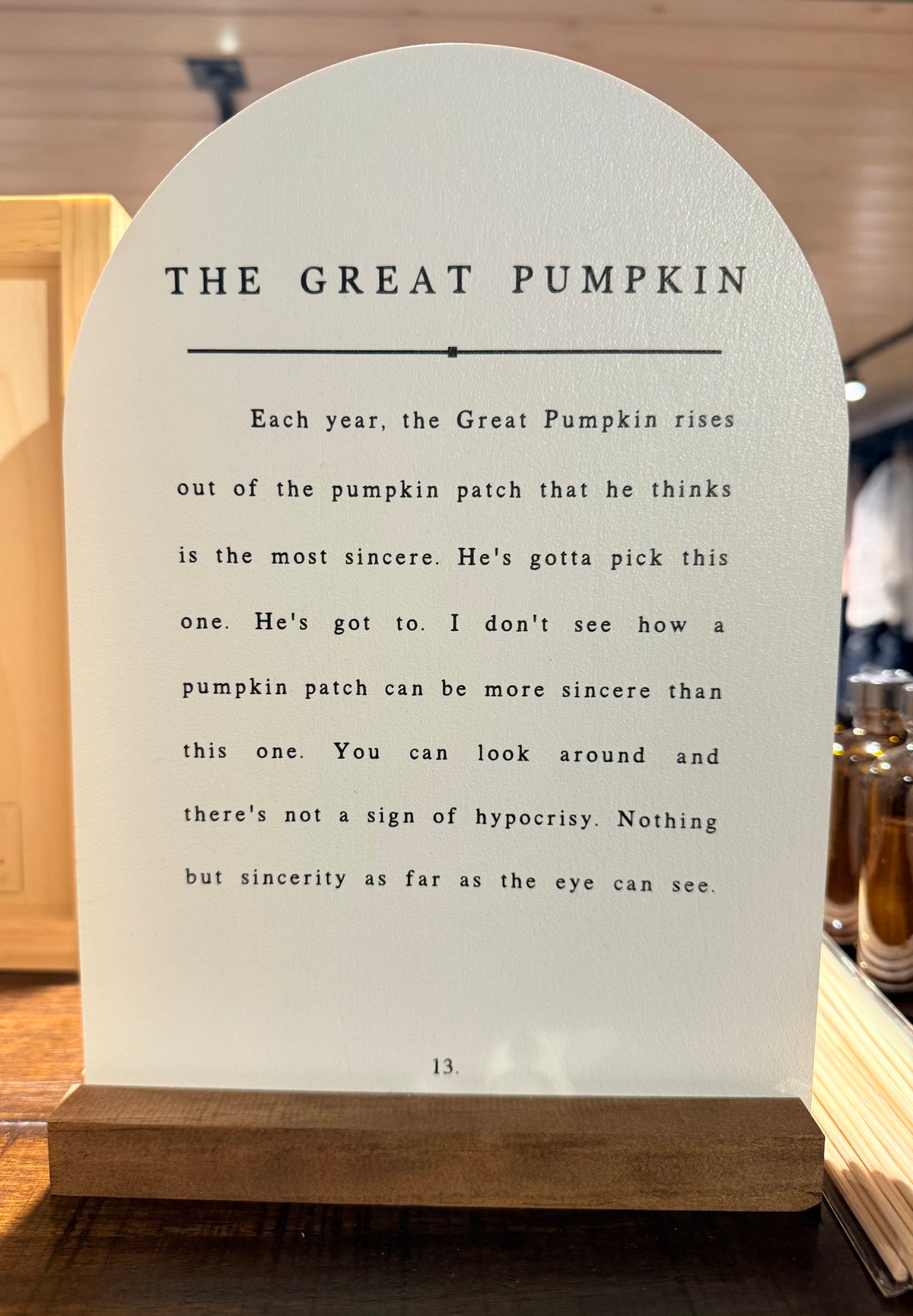 The Great Pumpkin Arch Wood Sign + Stand