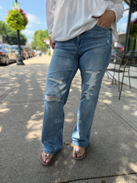 Distressed Wide Leg Jeans