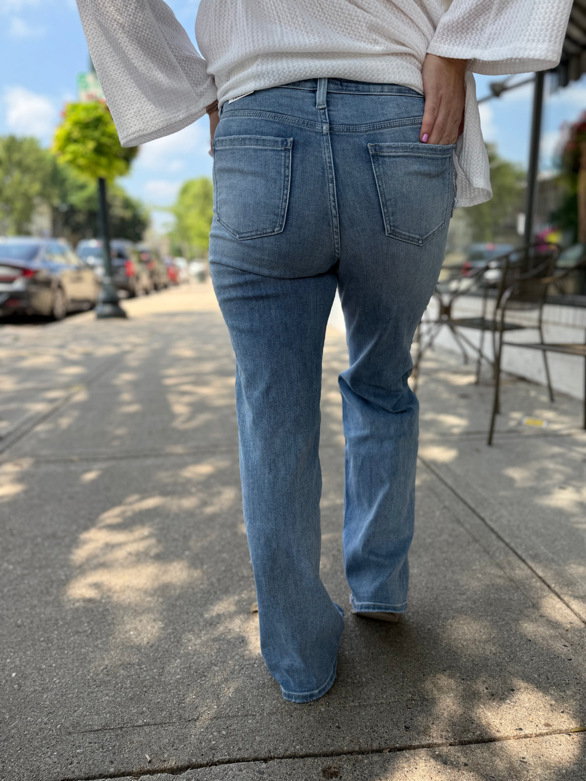 Distressed Wide Leg Jeans