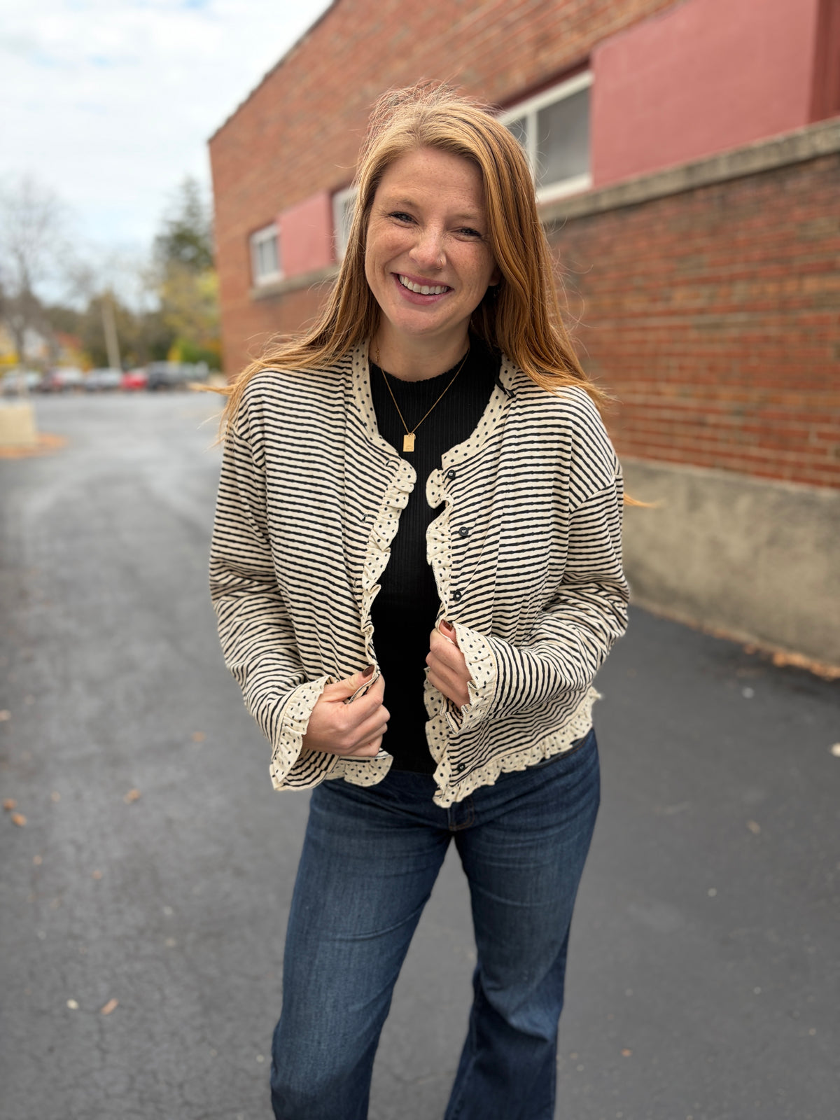 Spotted Stripe Cardigan