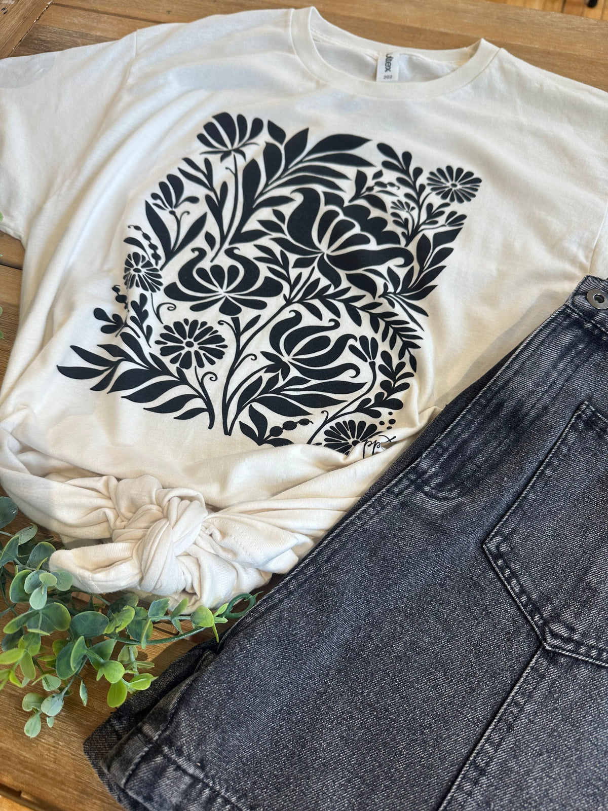 Black Floral Graphic Tee