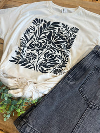 Black Floral Graphic Tee