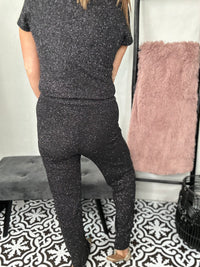 Black Glitter Stretch Bottoms