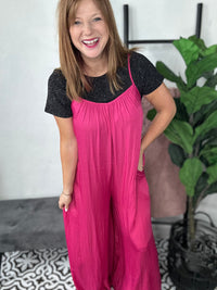 See You Around Hot Pink Jumpsuit