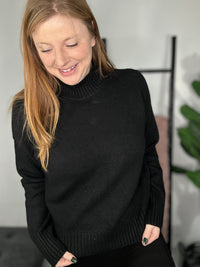 Mock Neck Cozy Black Sweater