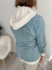 Denim Blazer Hoodie Jacket