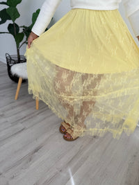 Blooming Yellow Maxi Skirt