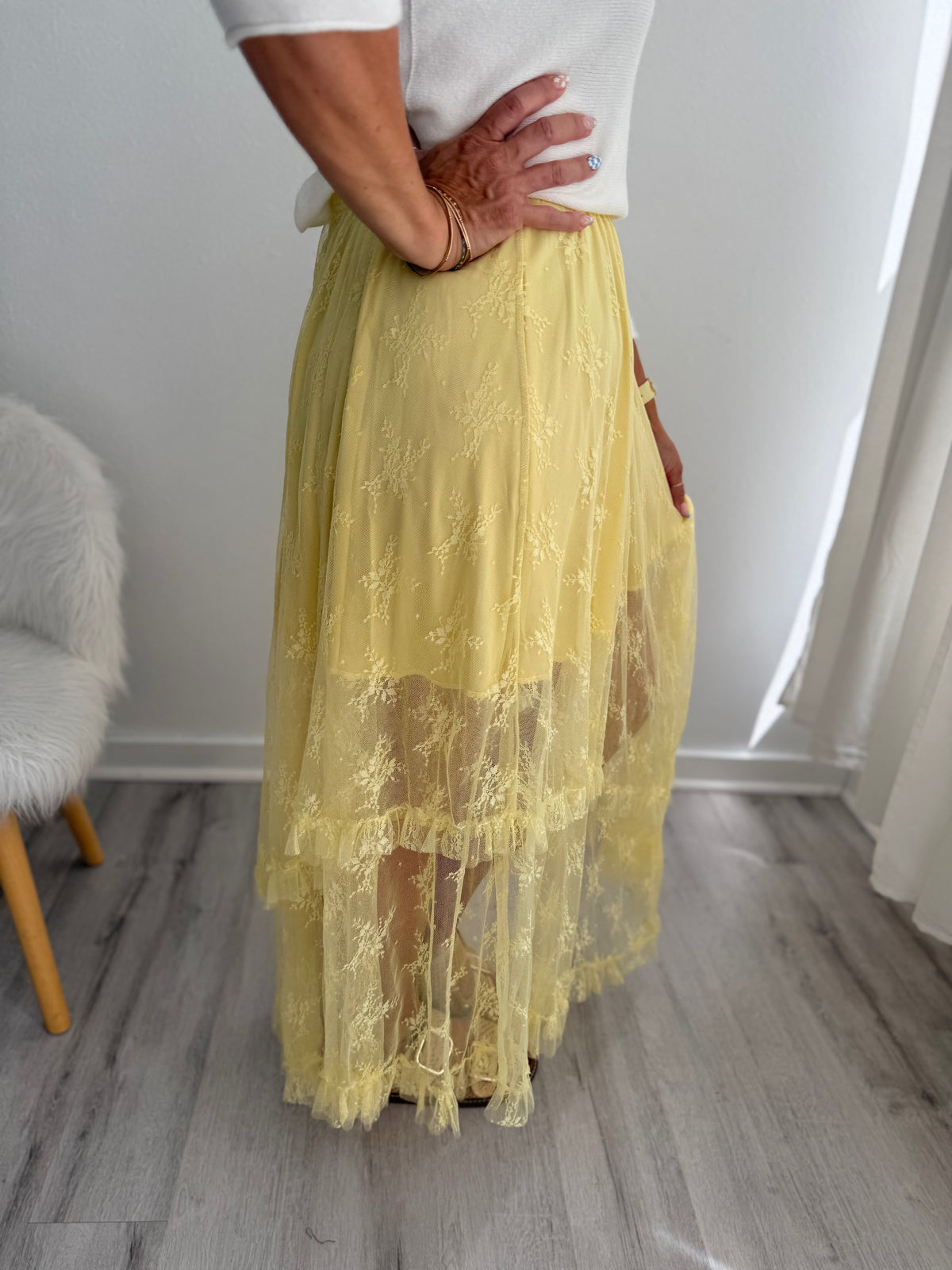Blooming Yellow Maxi Skirt