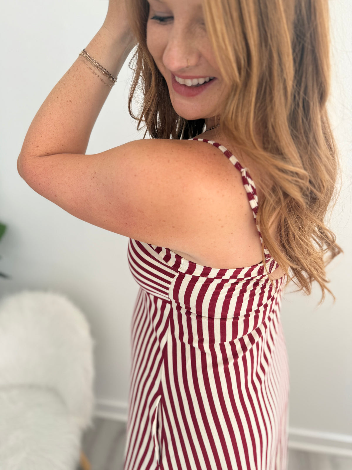 Verona Wine Stripe Maxi Dress