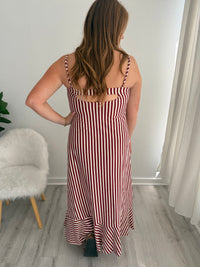 Verona Wine Stripe Maxi Dress