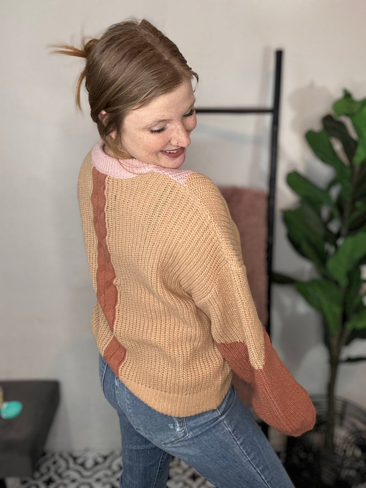 Ollie Colorblock Ribbed  Sweater