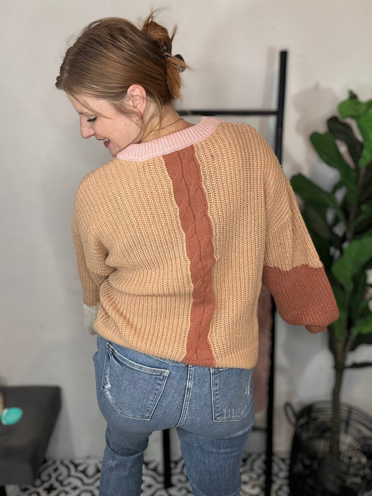 Ollie Colorblock Ribbed  Sweater