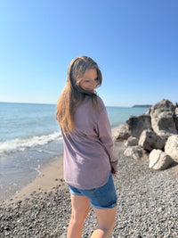 Lavender Washed Soft Button Up