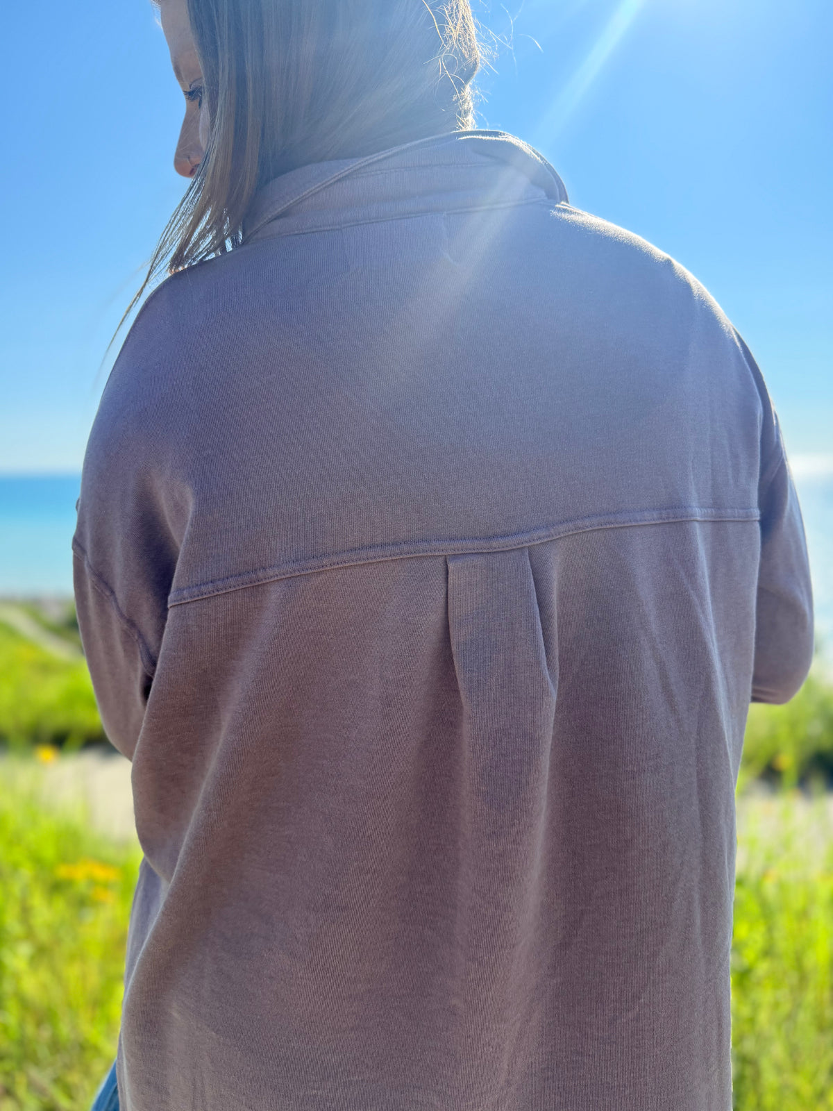 Lavender Washed Soft Button Up