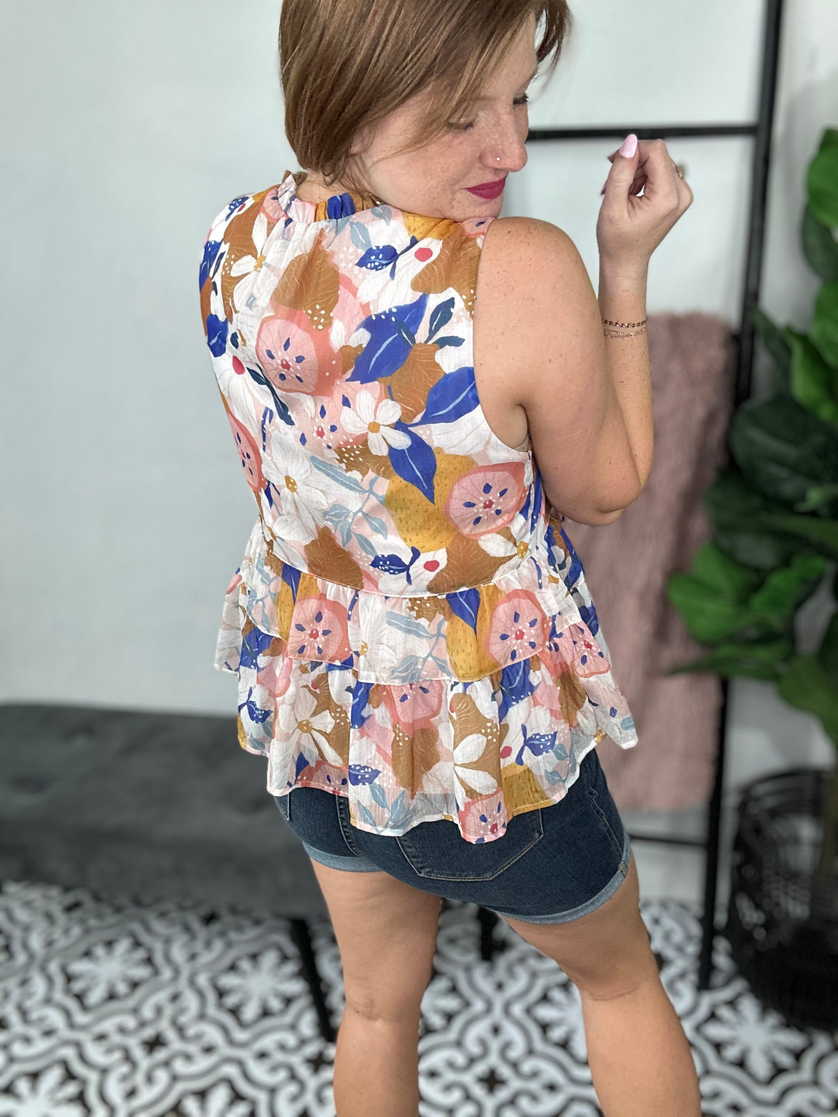 Pick Me Floral Tiered Sleeveless Top