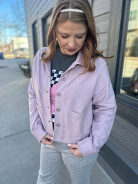 Soft Lavender Button Up Jacket