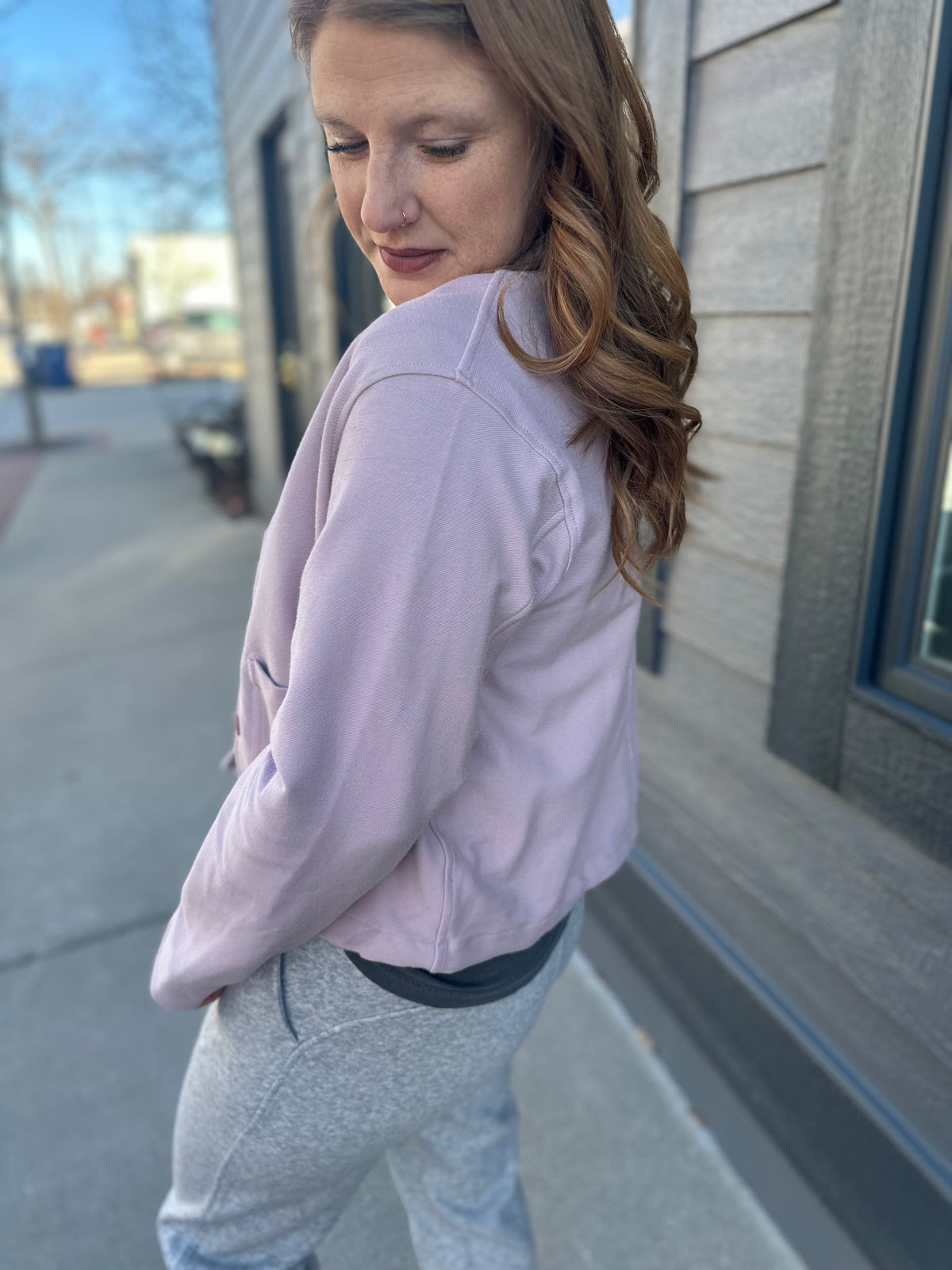 Soft Lavender Button Up Jacket