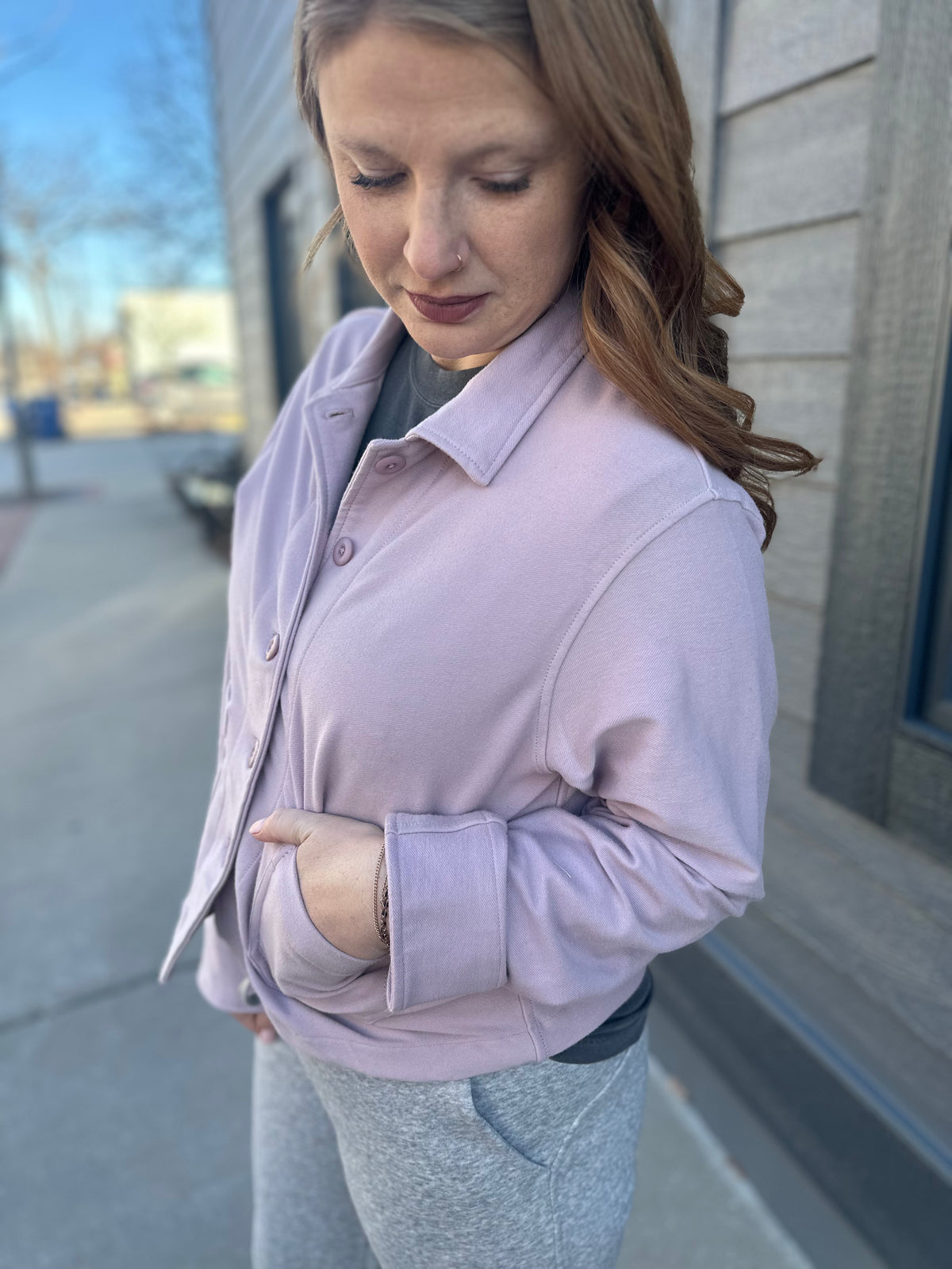 Soft Lavender Button Up Jacket