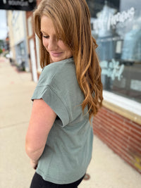 Ollie Cap Sleeve Tee - Basil