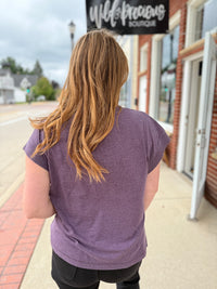 Ollie Cap Sleeve Tee - Plum