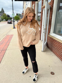 Soft Brushed Bow Knit Sweater