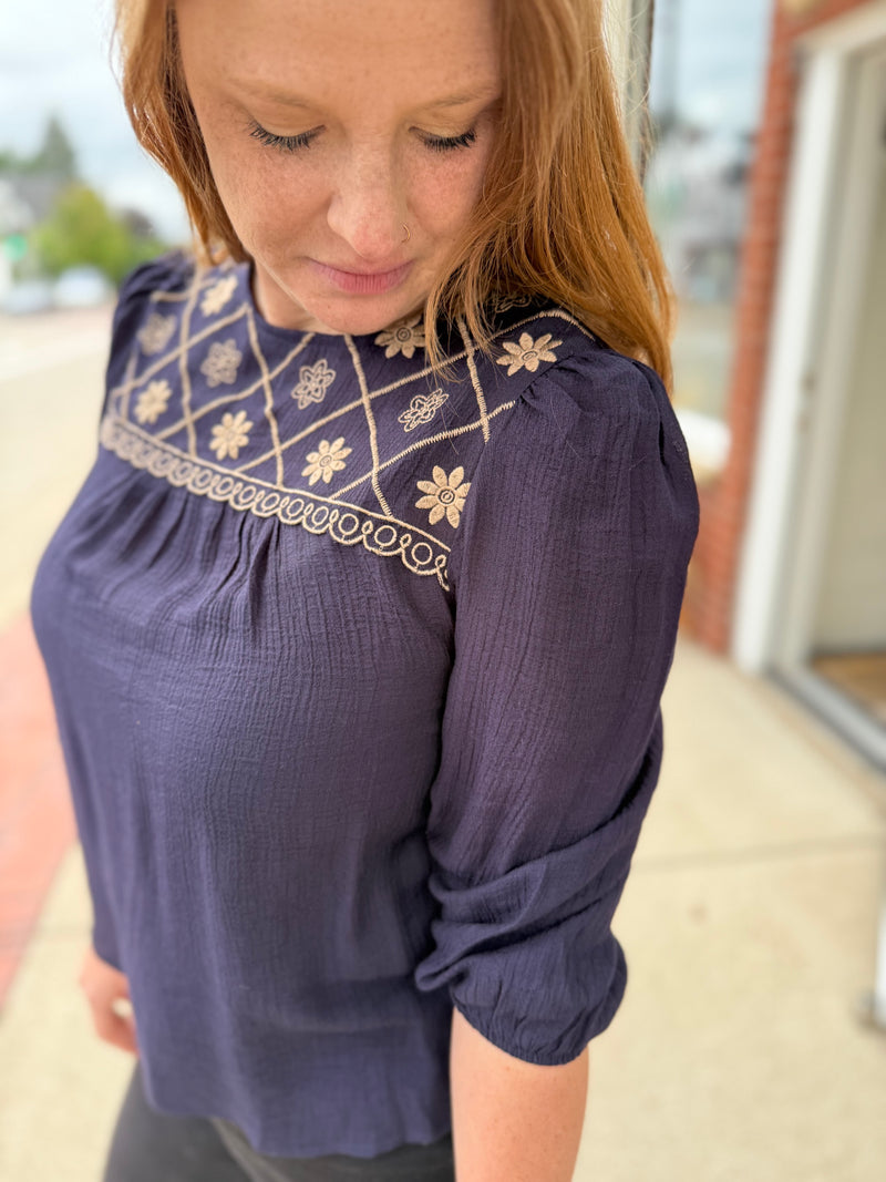 Nila Floral Embroidered Blouse