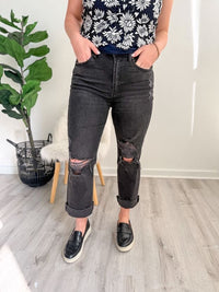 JBD Straight Leg Black Distressed Jeans
