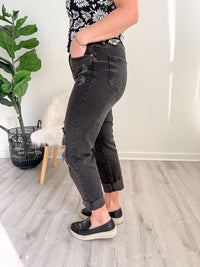 JBD Straight Leg Black Distressed Jeans