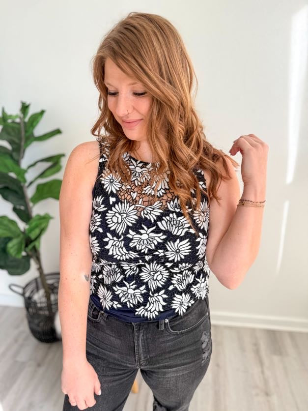 Camellia Floral Crochet Lace Top