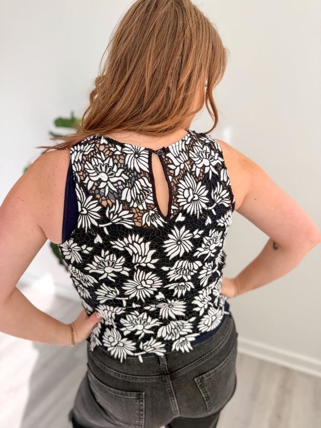 Camellia Floral Crochet Lace Top