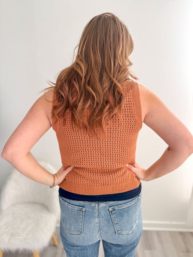 Caramel Knit Sleeveless Top