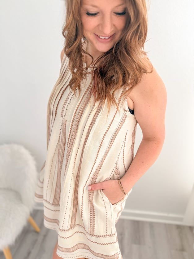 Sahara Stripe Mini Dress