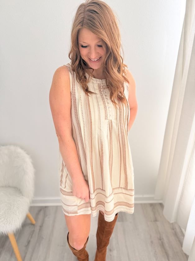 Sahara Stripe Mini Dress