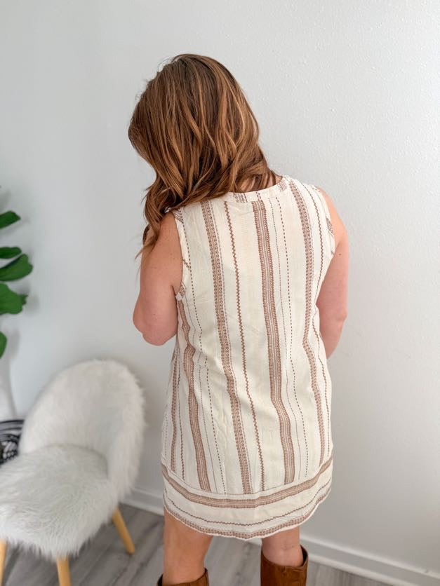 Sahara Stripe Mini Dress