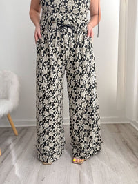 Floral Drawstring Wide Leg Pant