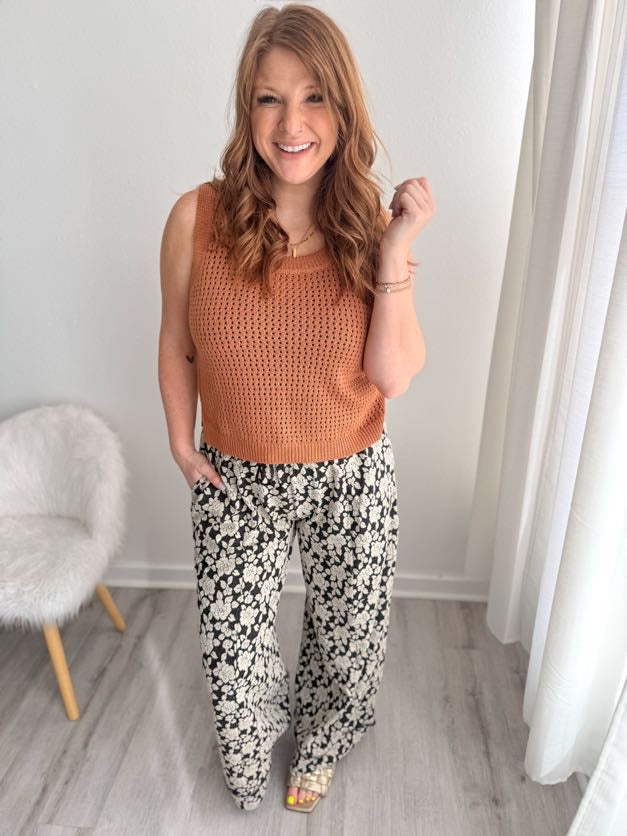 Caramel Knit Sleeveless Top