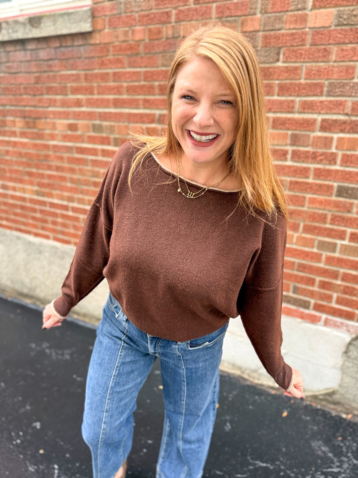 Cocoa Boat Neck Knit Top
